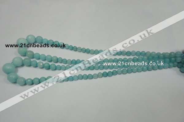 CRO718 15.5 inches 6mm – 14mm faceted round candy jade beads