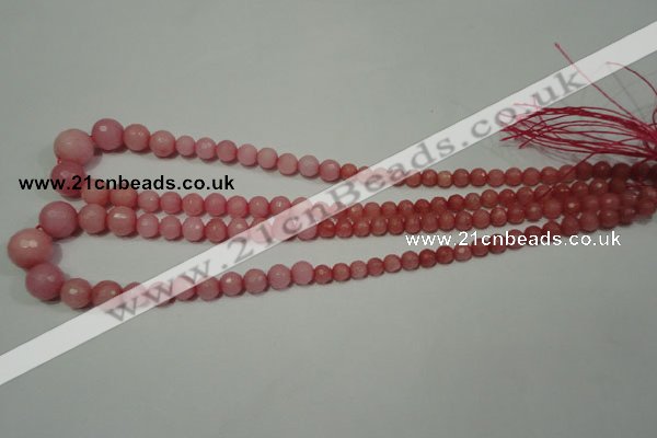 CRO719 15.5 inches 6mm – 14mm faceted round candy jade beads