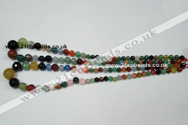 CRO720 15.5 inches 6mm – 14mm faceted round mixed candy jade beads