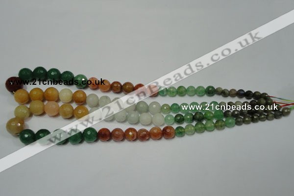 CRO722 15.5 inches 6mm – 14mm faceted round mixed candy jade beads