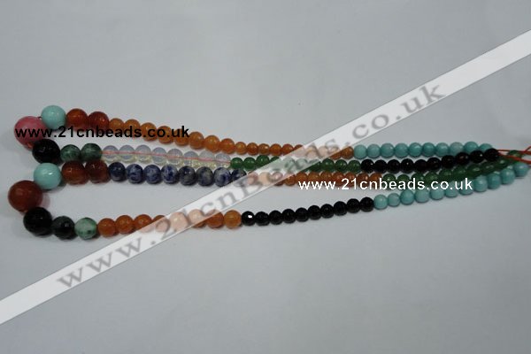 CRO727 15.5 inches 6mm – 14mm faceted round mixed gemstone beads