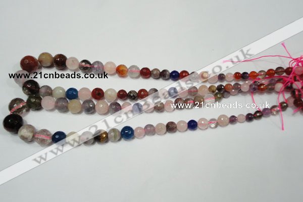 CRO728 15.5 inches 6mm – 14mm faceted round mixed gemstone beads