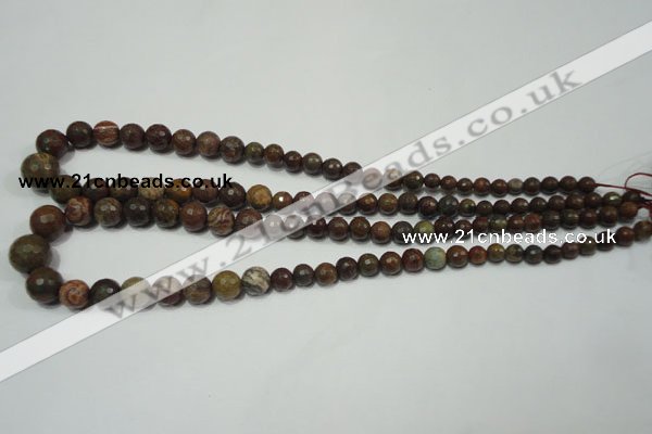 CRO735 15.5 inches 6mm – 14mm faceted round stripe jasper beads