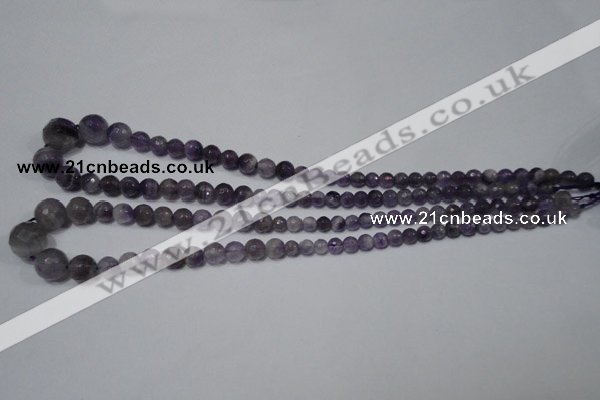 CRO738 15.5 inches 6mm – 14mm faceted round amethyst beads