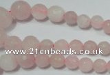 CRO742 15.5 inches 6mm – 14mm faceted round rose quartz beads