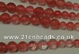 CRO745 15.5 inches 6mm – 14mm faceted round cherry quartz beads
