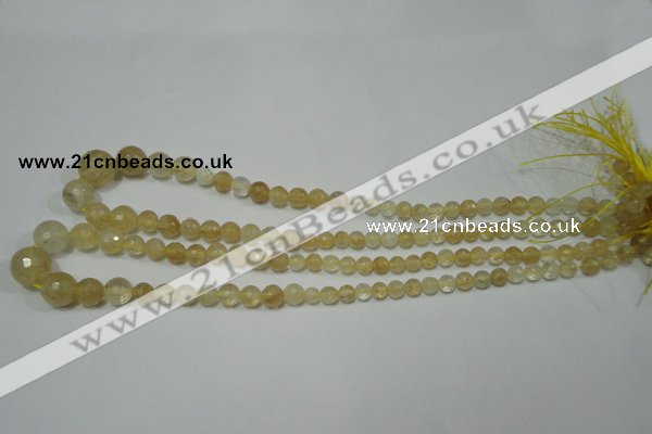 CRO747 15.5 inches 6mm – 14mm faceted round watermelon yellow beads