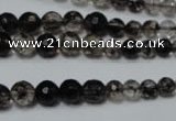 CRO749 15.5 inches 6mm – 14mm faceted round watermelon black beads