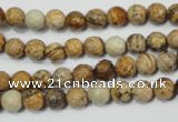 CRO761 15.5 inches 6mm faceted round picture jasper beads wholesale