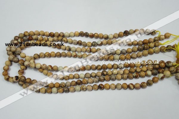 CRO761 15.5 inches 6mm faceted round picture jasper beads wholesale