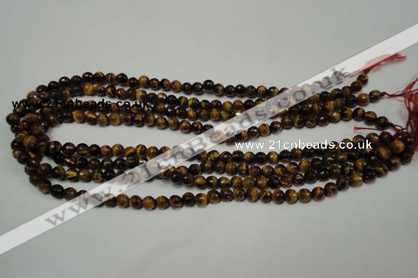 CRO781 15.5 inches 6mm faceted round yellow tiger eye beads wholesale