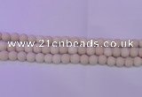 CRO791 15.5 inches 6mm round matte rice white fossil beads