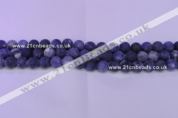 CRO801 15.5 inches 6mm round matte sodalite gemstone beads