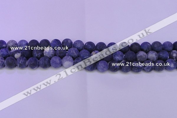 CRO802 15.5 inches 8mm round matte sodalite gemstone beads