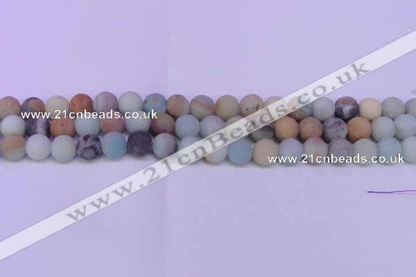 CRO810 15.5 inches 4mm round matte amazonite beads