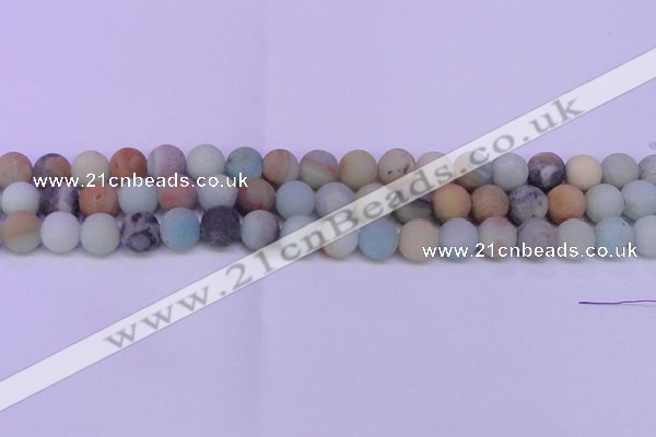 CRO815 15.5 inches 14mm round matte amazonite beads