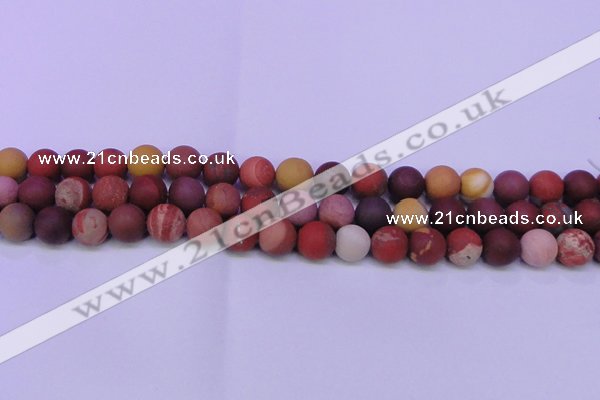 CRO823 15.5 inches 10mm round matte mookaite beads