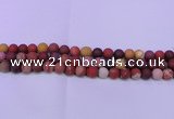 CRO824 15.5 inches 12mm round matte mookaite beads