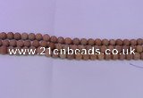 CRO830 15.5 inches 4mm round matte grain stone beads