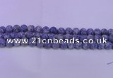 CRO854 15.5 inches 12mm round matte blue spot beads