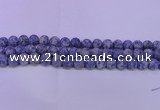 CRO854 15.5 inches 12mm round matte blue spot beads