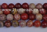 CRO870 15.5 inches 4mm round red porcelain beads wholesale