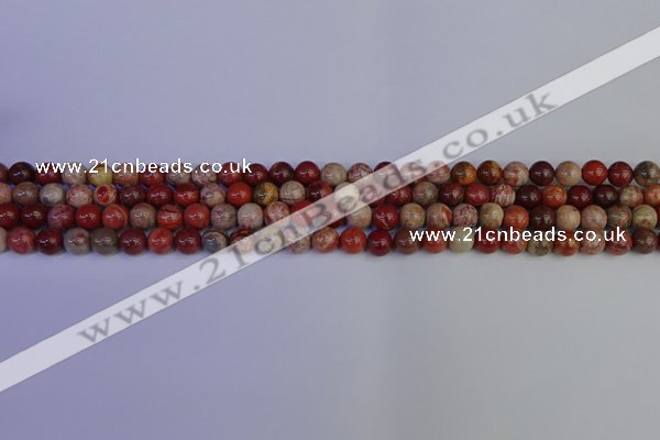 CRO870 15.5 inches 4mm round red porcelain beads wholesale