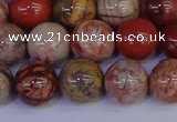 CRO874 15.5 inches 12mm round red porcelain beads wholesale