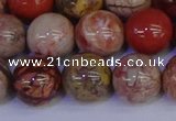 CRO875 15.5 inches 14mm round red porcelain beads wholesale