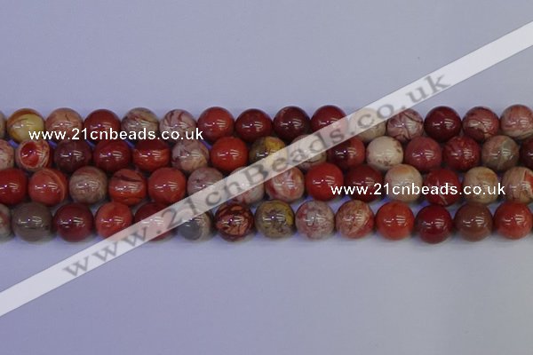 CRO875 15.5 inches 14mm round red porcelain beads wholesale