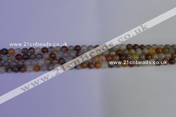 CRO890 15.5 inches 4mm round mixed lodalite quartz beads wholesale