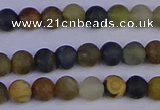 CRO910 15.5 inches 4mm round matte golden pietersite beads