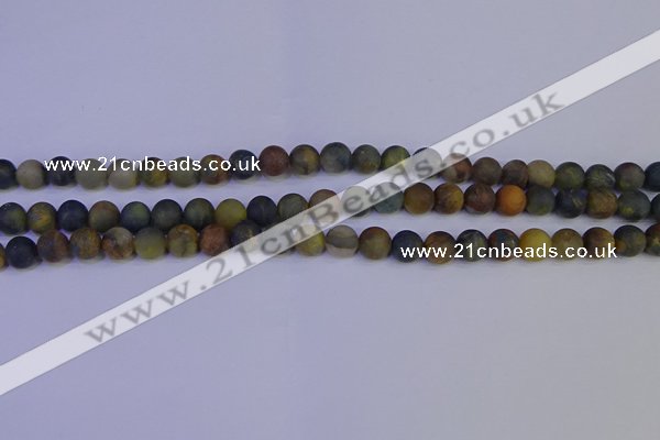 CRO911 15.5 inches 6mm round matte golden pietersite beads