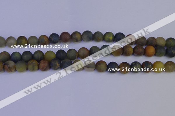 CRO913 15.5 inches 10mm round matte golden pietersite beads