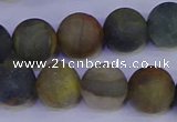 CRO914 15.5 inches 12mm round matte golden pietersite beads