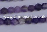 CRO921 15.5 inches 6mm round matte dogtooth amethyst beads