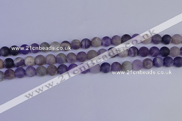 CRO923 15.5 inches 10mm round matte dogtooth amethyst beads