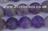 CRO925 15.5 inches 14mm round matte dogtooth amethyst beads