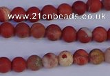 CRO930 15.5 inches 4mm round matte red jasper beads wholesale