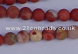 CRO931 15.5 inches 6mm round matte red jasper beads wholesale