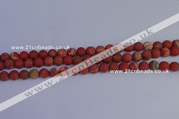 CRO932 15.5 inches 8mm round matte red jasper beads wholesale