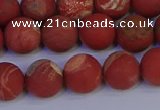 CRO933 15.5 inches 10mm round matte red jasper beads wholesale