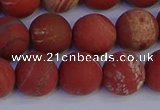 CRO934 15.5 inches 12mm round matte red jasper beads wholesale