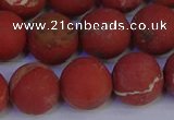 CRO935 15.5 inches 14mm round matte red jasper beads wholesale