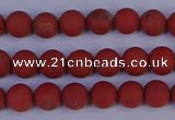 CRO941 15.5 inches 6mm round matte red jasper beads wholesale