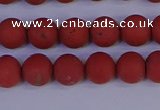 CRO942 15.5 inches 8mm round matte red jasper beads wholesale