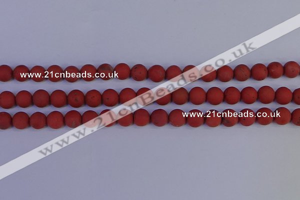 CRO943 15.5 inches 10mm round matte red jasper beads wholesale