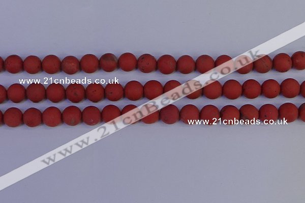 CRO944 15.5 inches 12mm round matte red jasper beads wholesale