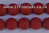 CRO945 15.5 inches 14mm round matte red jasper beads wholesale