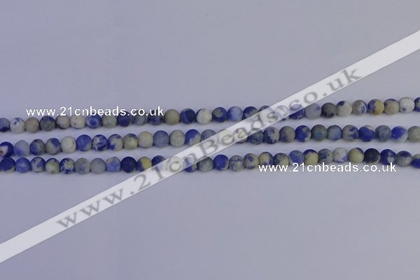 CRO950 15.5 inches 4mm round matte sodalite beads wholesale